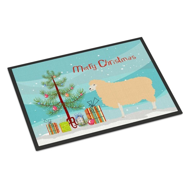 Carolines Treasures English Leicester Longwool Sheep Christmas Indoor or Outdoor Mat, 18 x 27 in. BB9341MAT - main